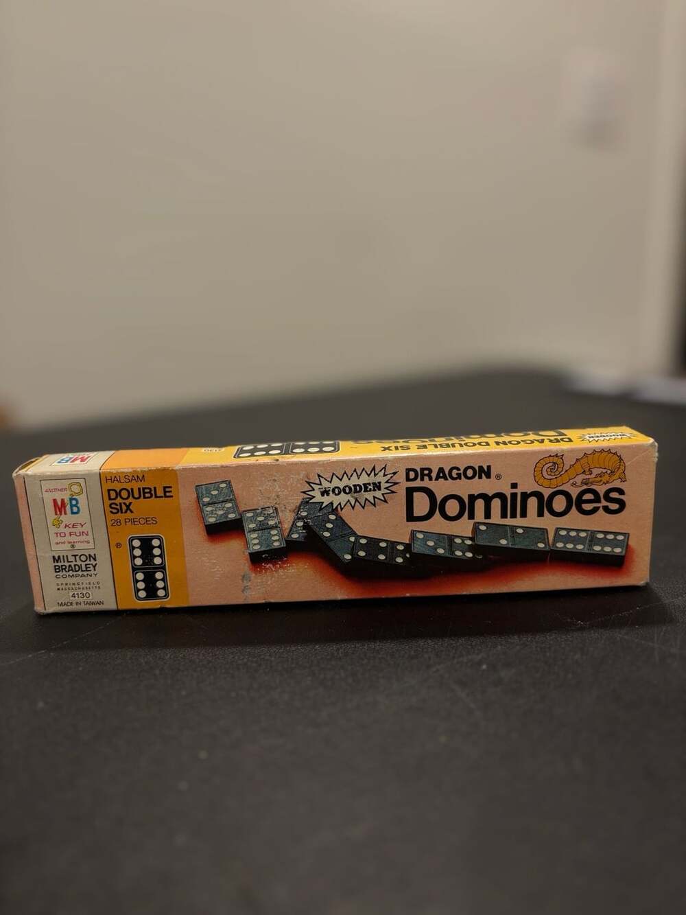 Vintage 1981 Milton Bradley Halsam Dragon Wooden Dominoes
